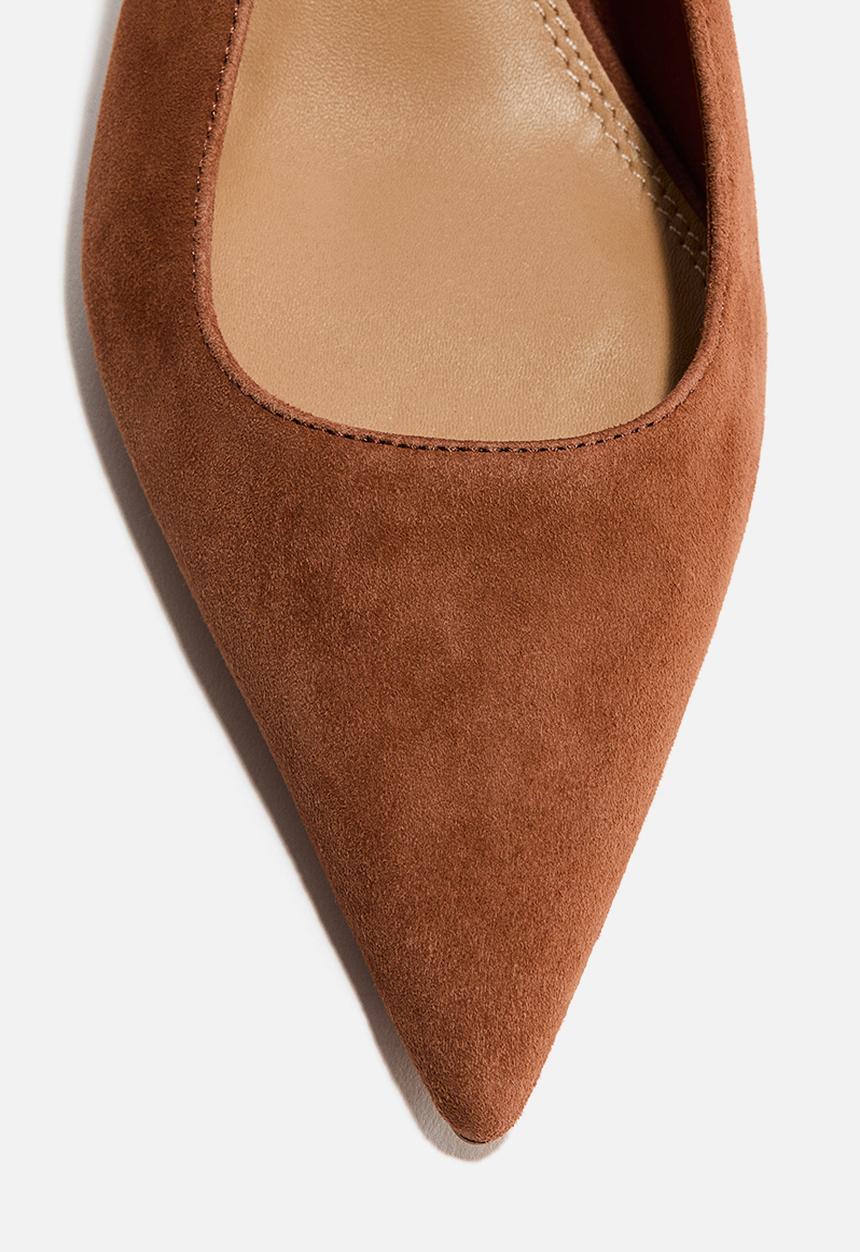 H&M - Pointed suede slingbacks - brown