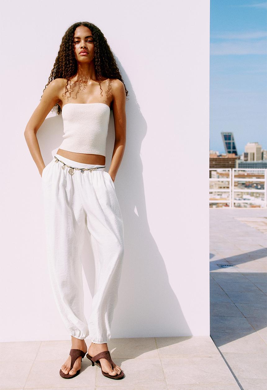 H&M - Balloon trousers - ivory