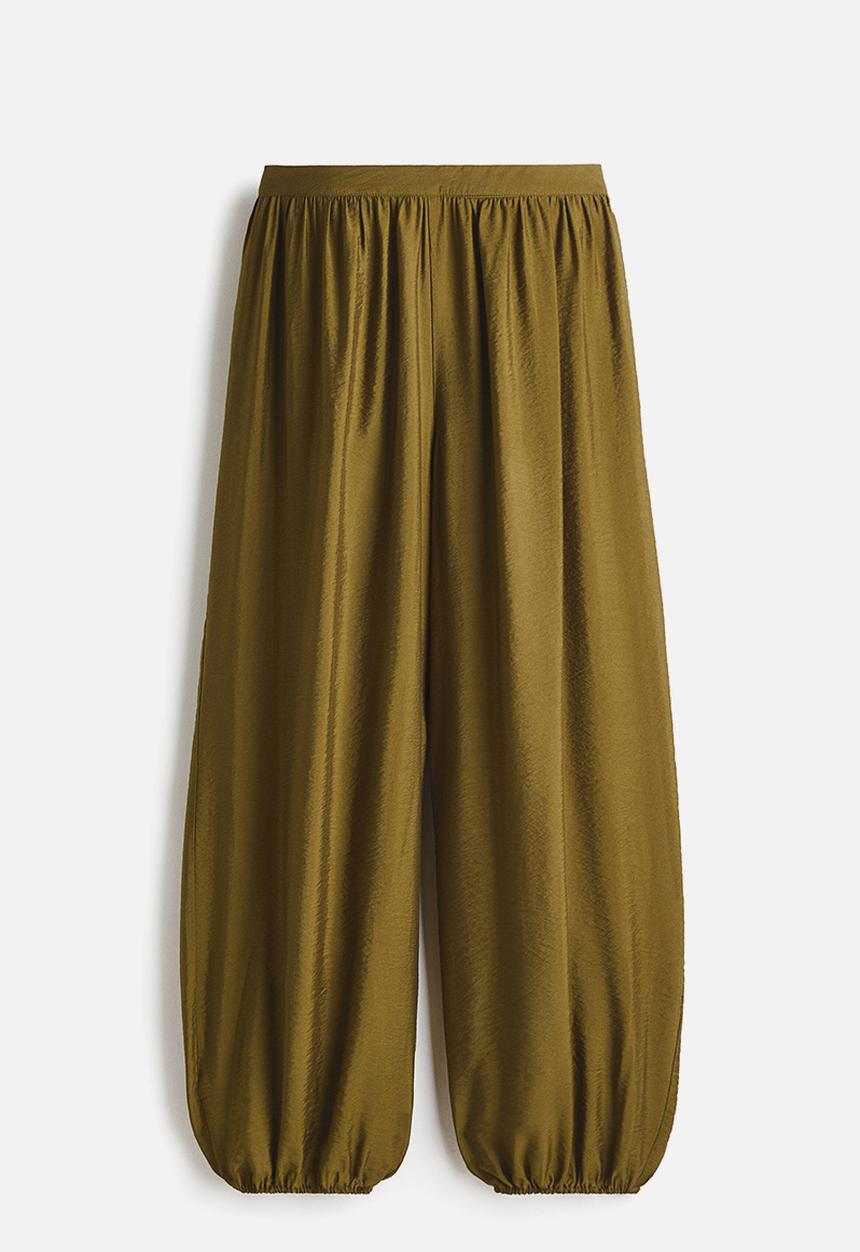 H&M - Balloon trousers - dark khaki green