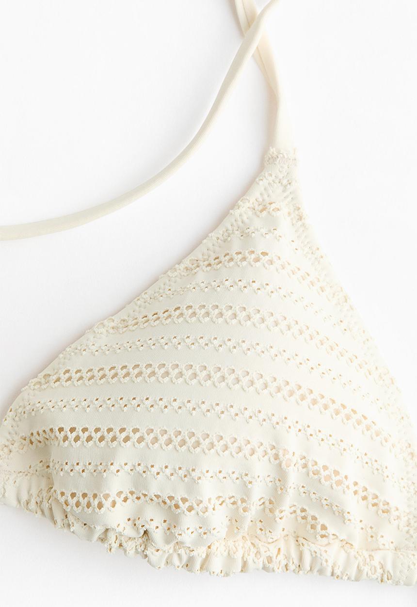 H&M - Padded triangle bikini top - cream