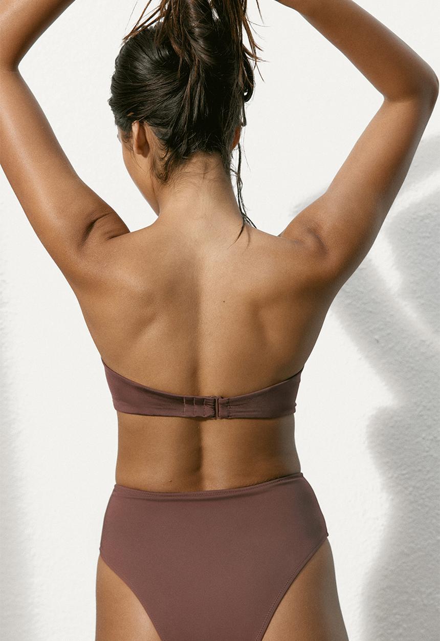 H&M - Padded balconette bikini top - dark brown