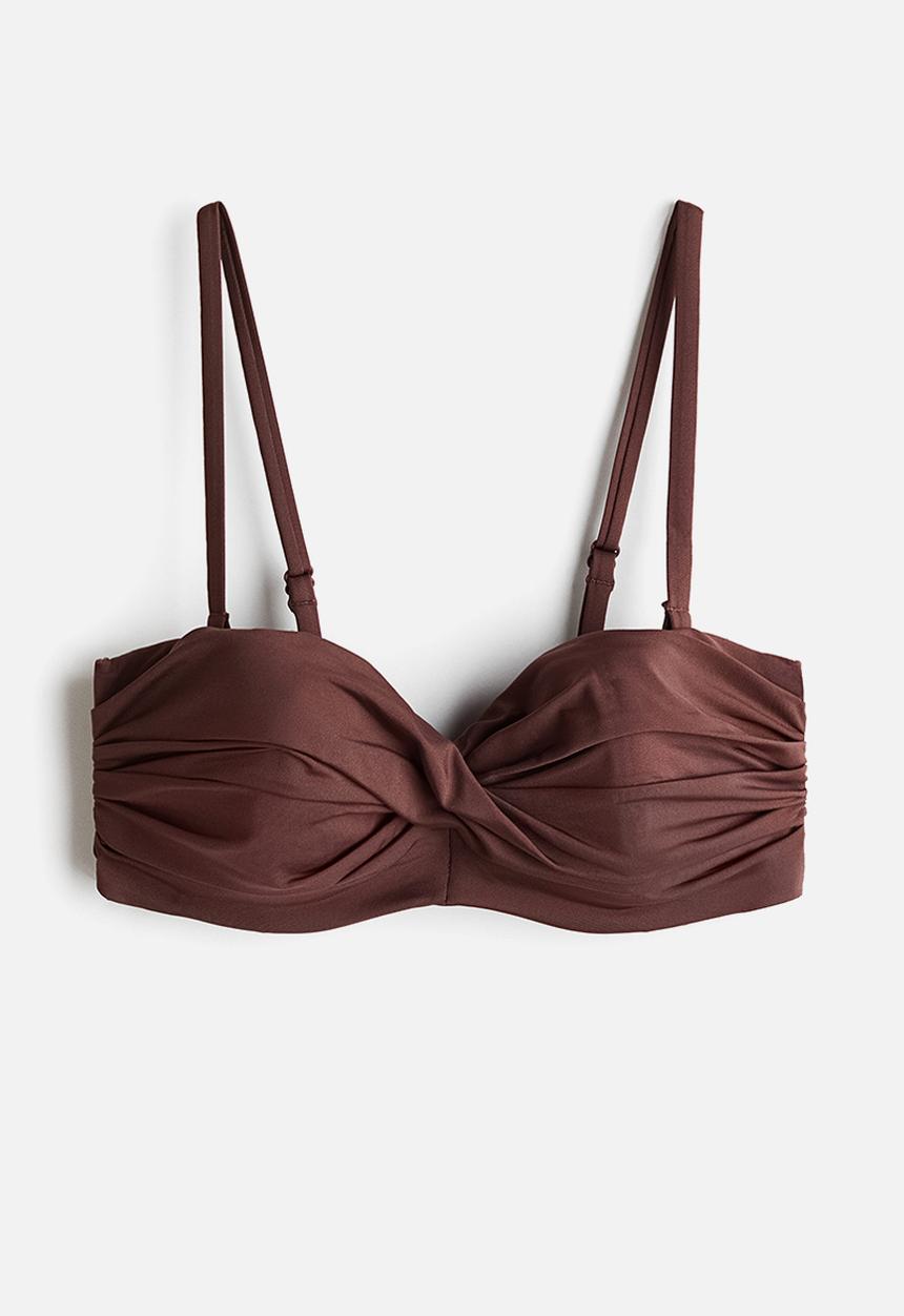 H&M - Padded balconette bikini top - dark brown