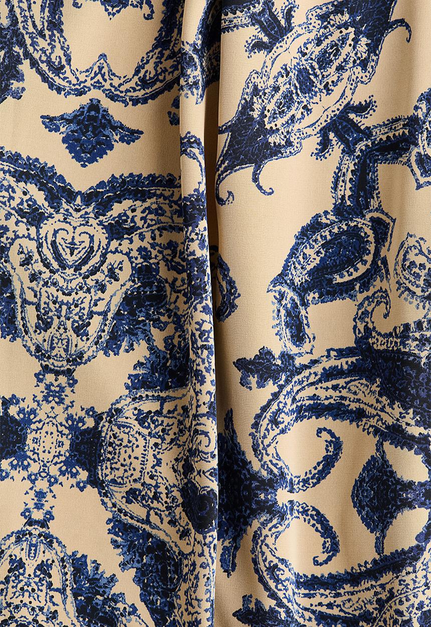 H&M - Barrel drawstring trousers - beige/paisley pattern