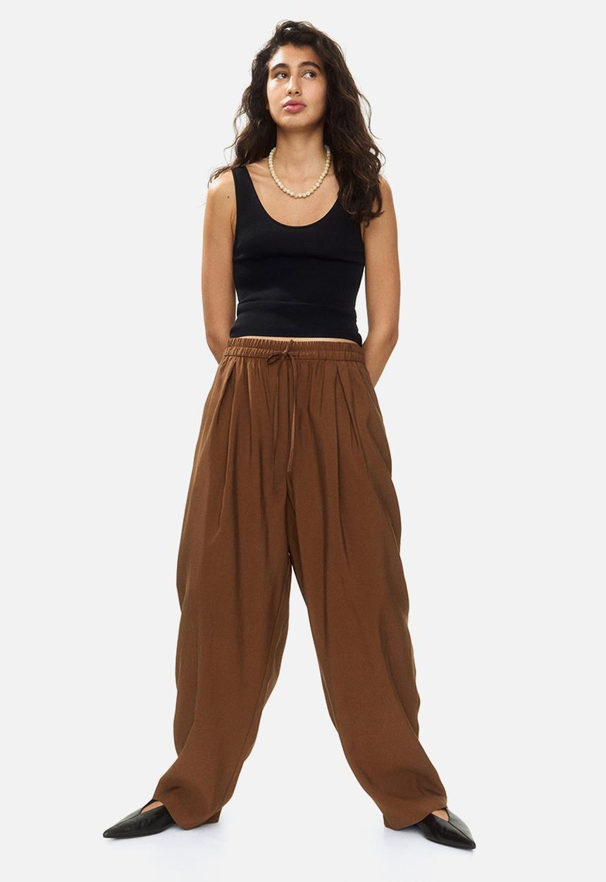 H&M - Barrel drawstring trousers - brown