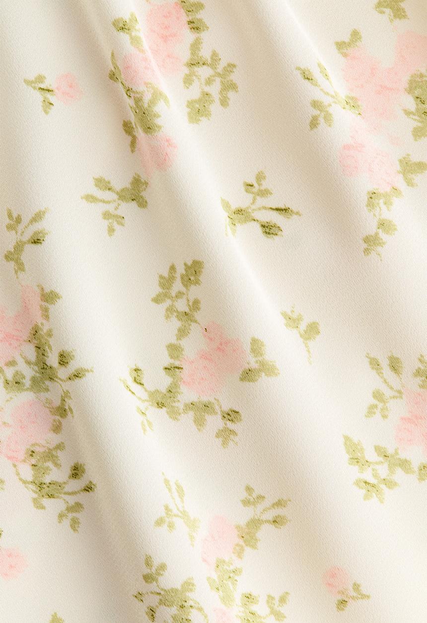 H&M - Satin halterneck dress - cream/floral
