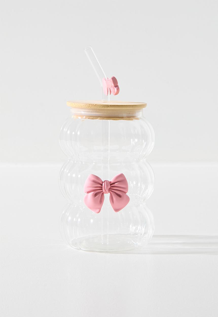 Pop Candy - Tumbler with decorative bow - clear/pink