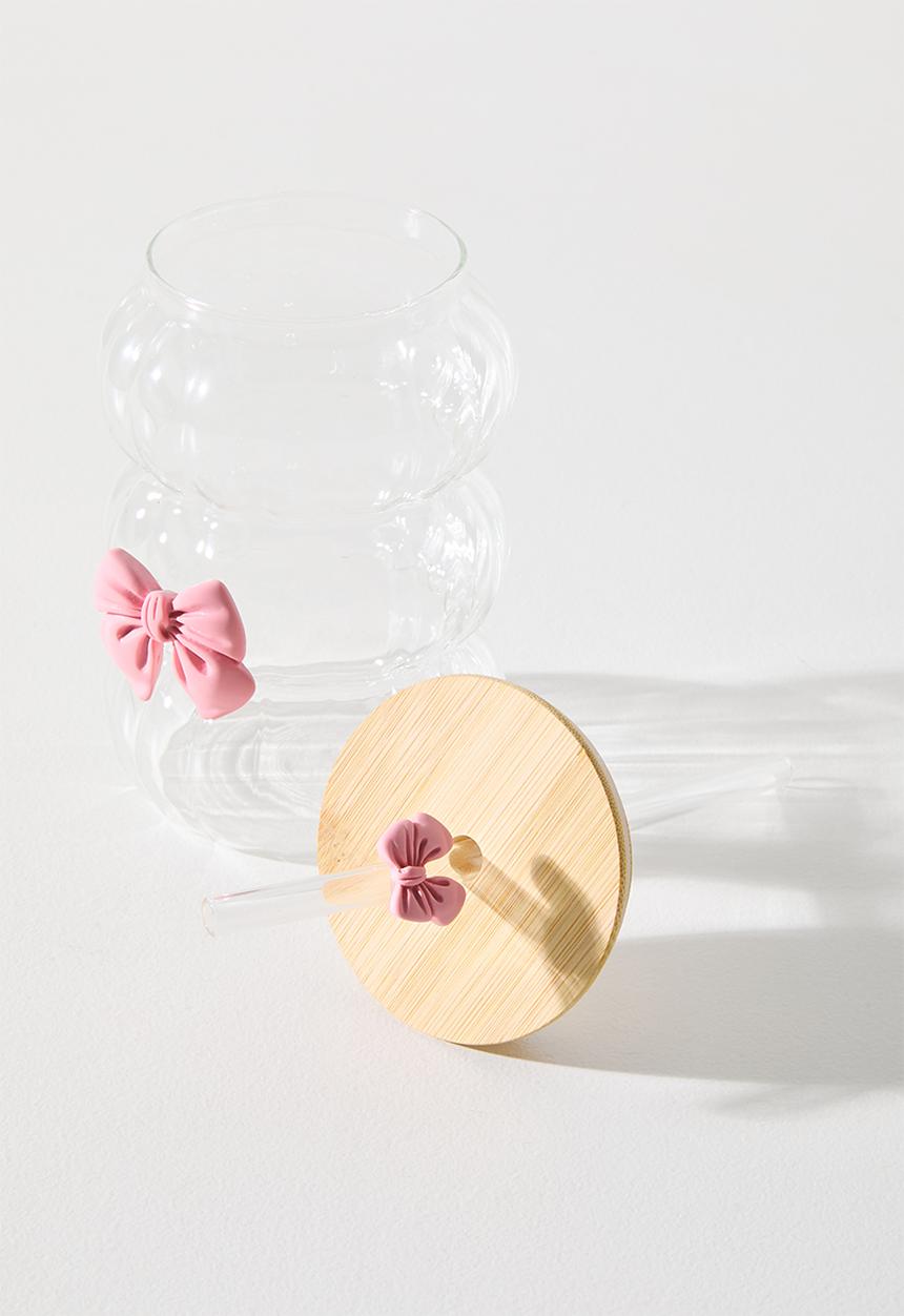 Pop Candy - Tumbler with decorative bow - clear/pink