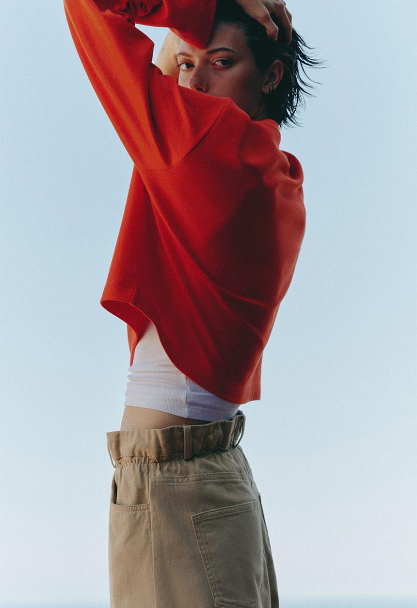 H&M - Paper bag bermuda shorts - beige