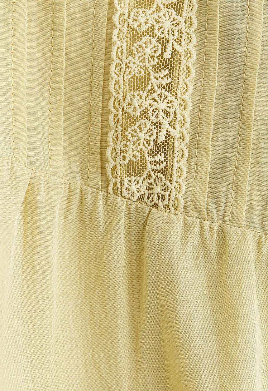 H&M - Lace-inset blouse - yellow