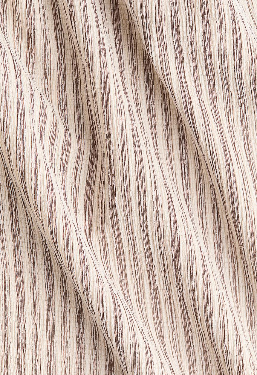 H&M - Wide pull-on trousers - light beige/striped