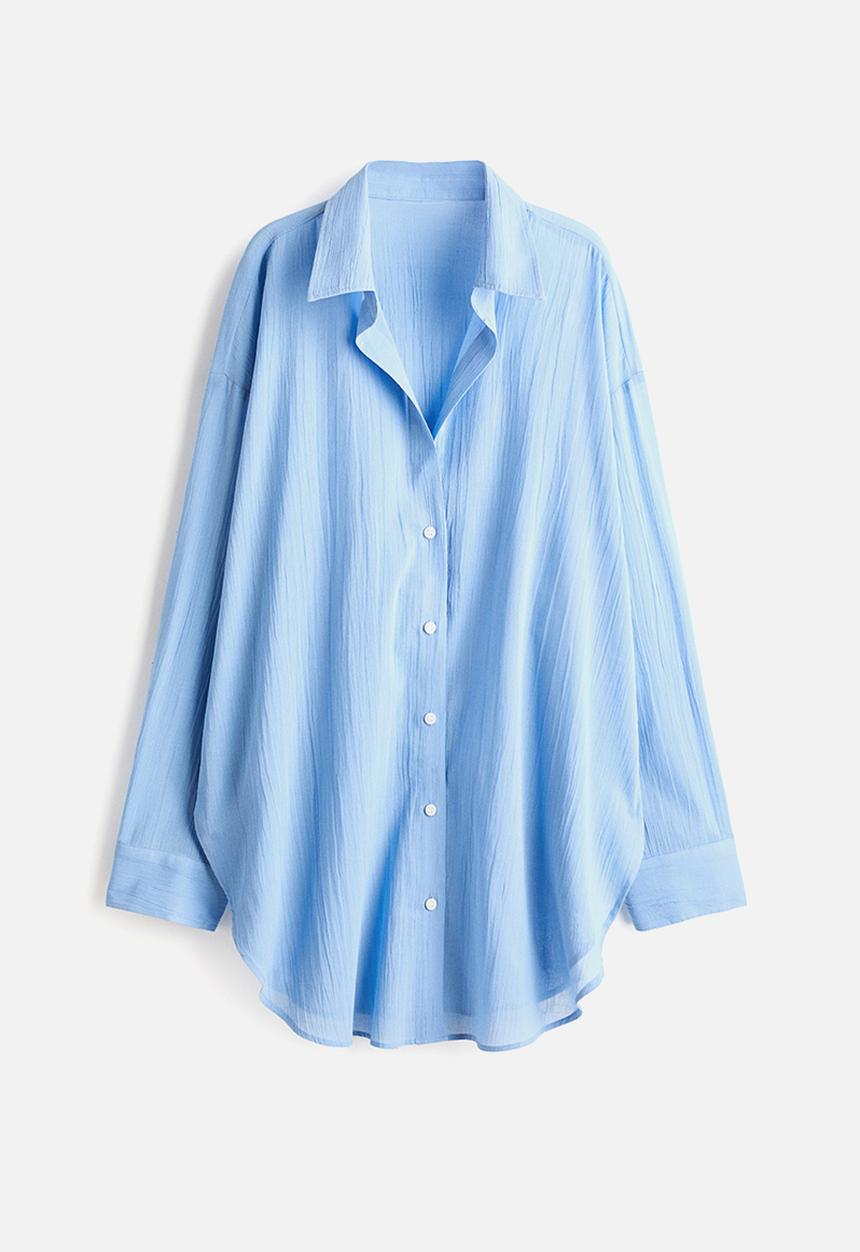 H&M - Long cotton shirt - blue