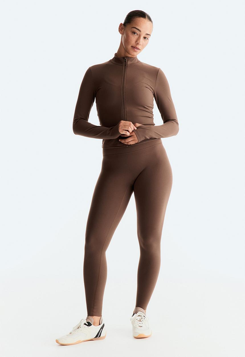 H&M - Zip-through sports jacket with softmove - mocha