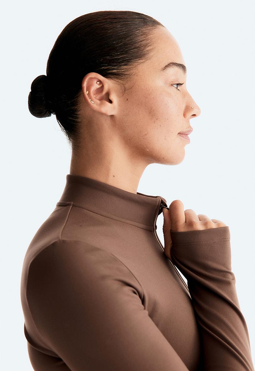 H&M - Zip-through sports jacket with softmove - mocha