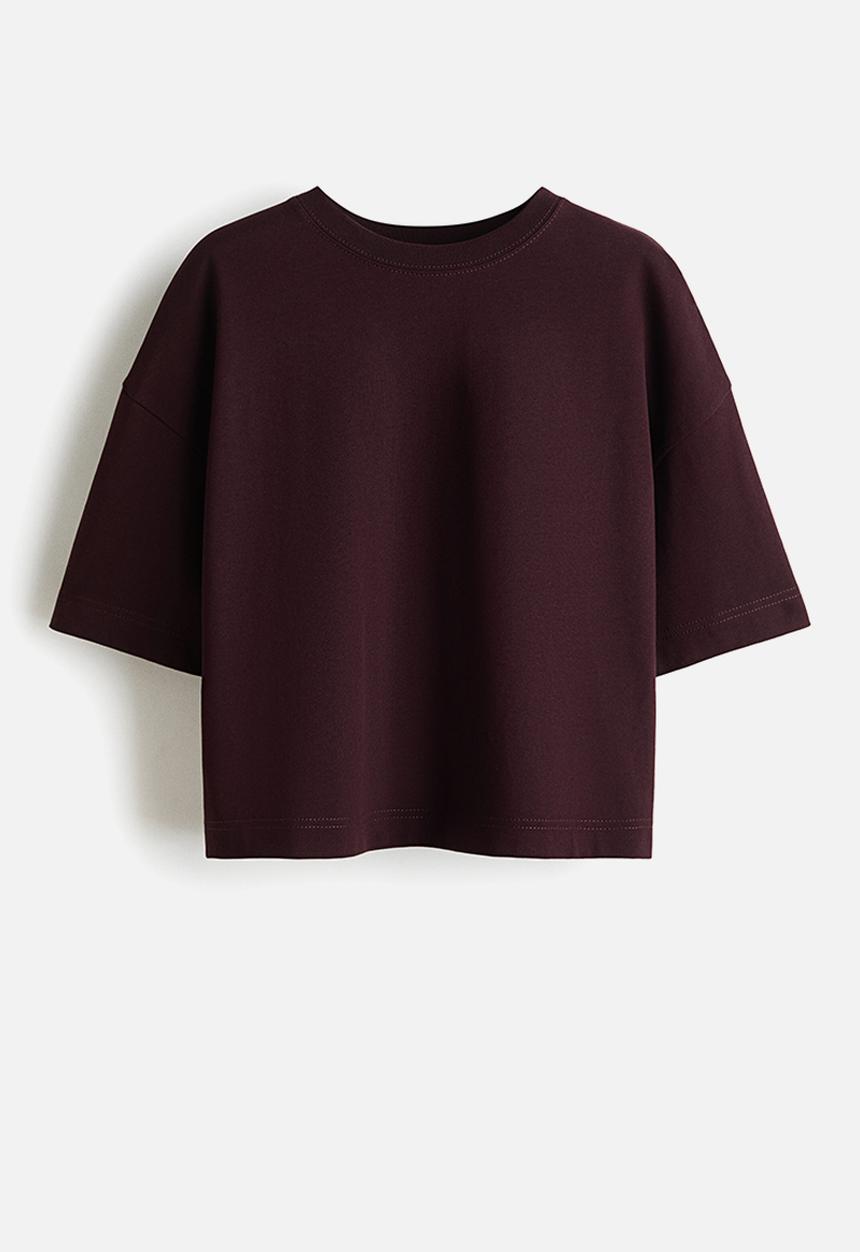 H&M - Boxy t-shirt - burgundy