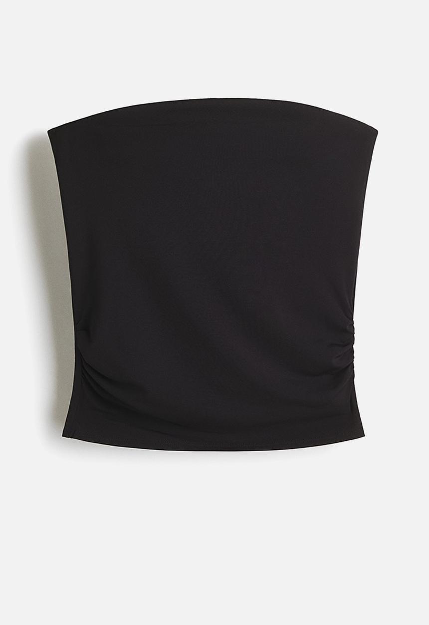 H&M - Gathered tube top - black