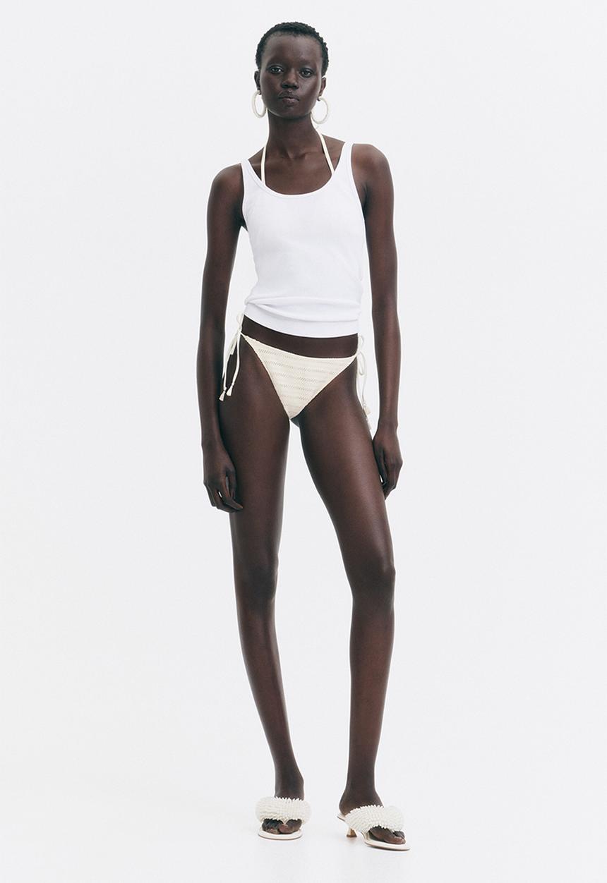 H&M - Tie tanga bikini bottoms - cream