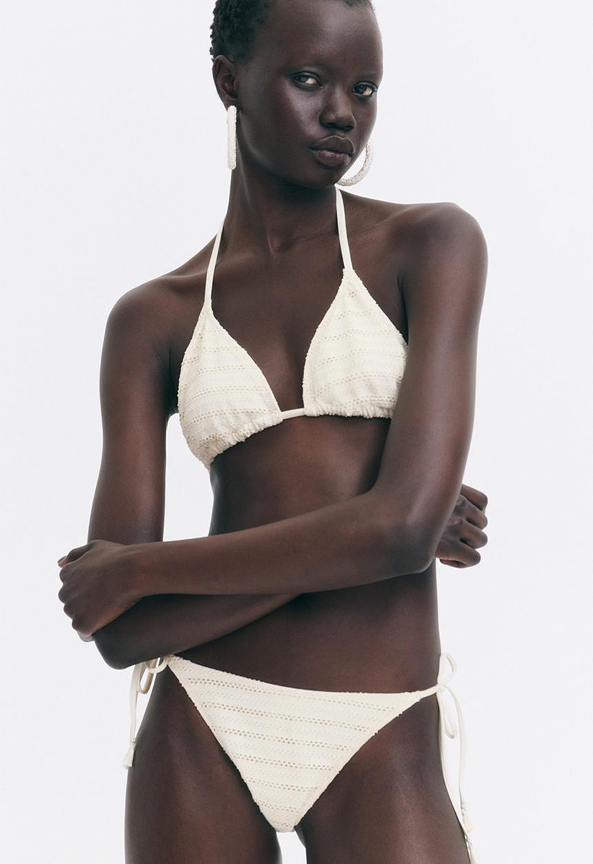 H&M - Tie tanga bikini bottoms - cream