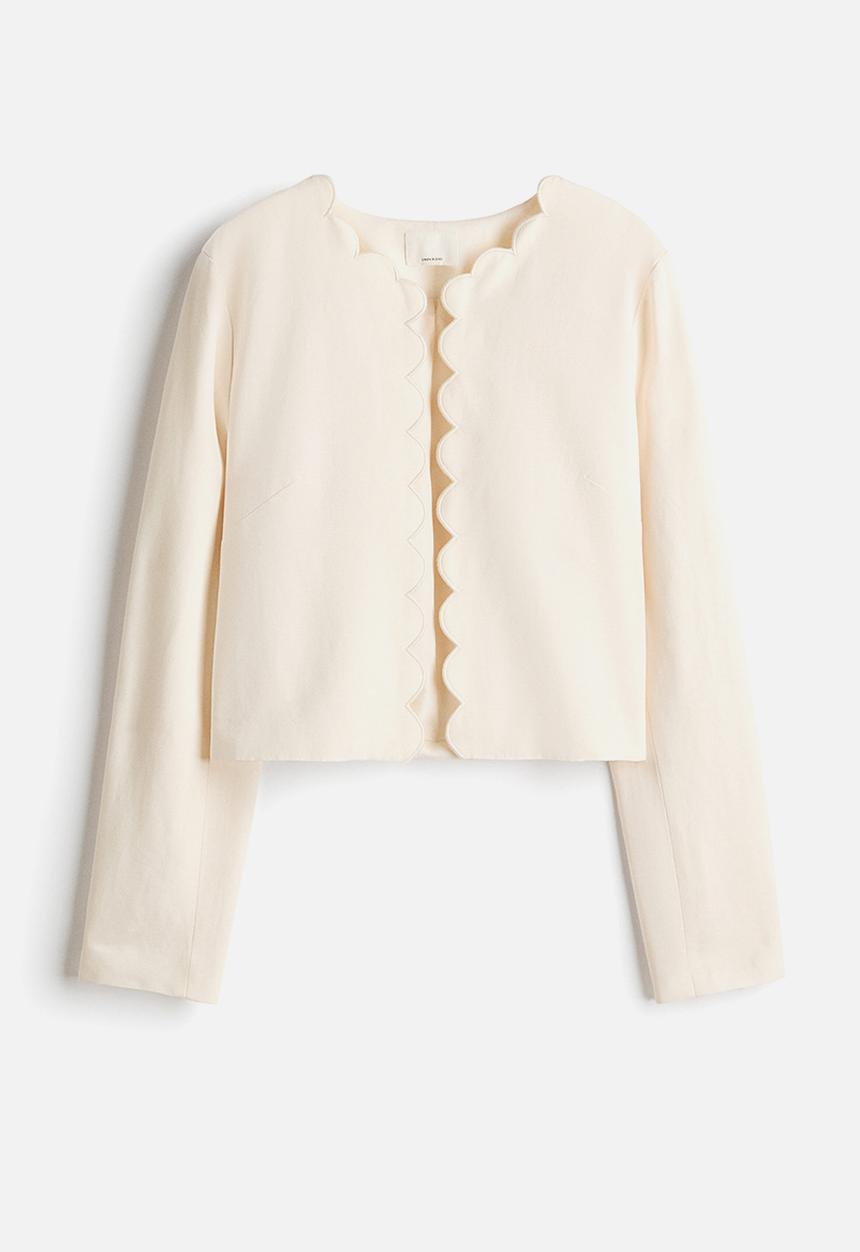 H&M - Scalloped-edge jacket - cream