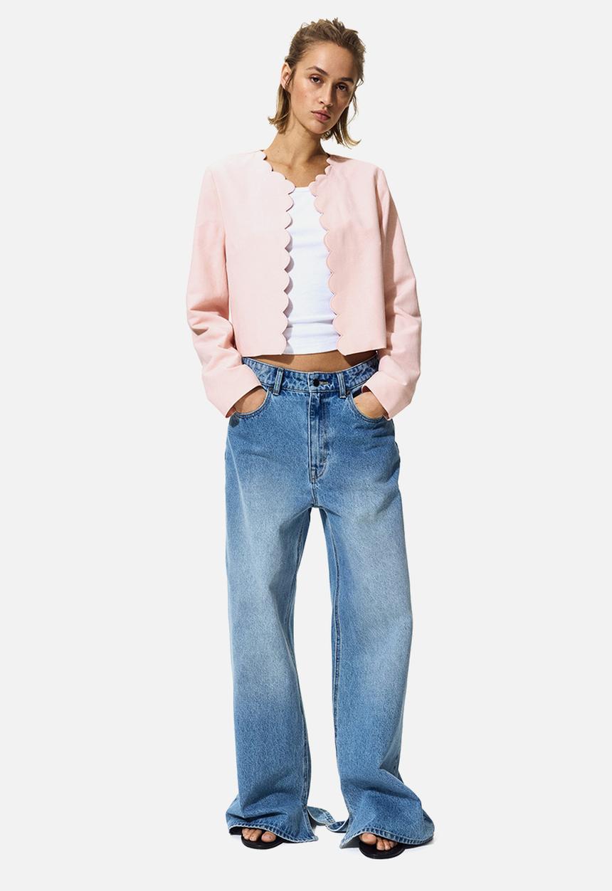 H&M - Scalloped-edge jacket - light pink