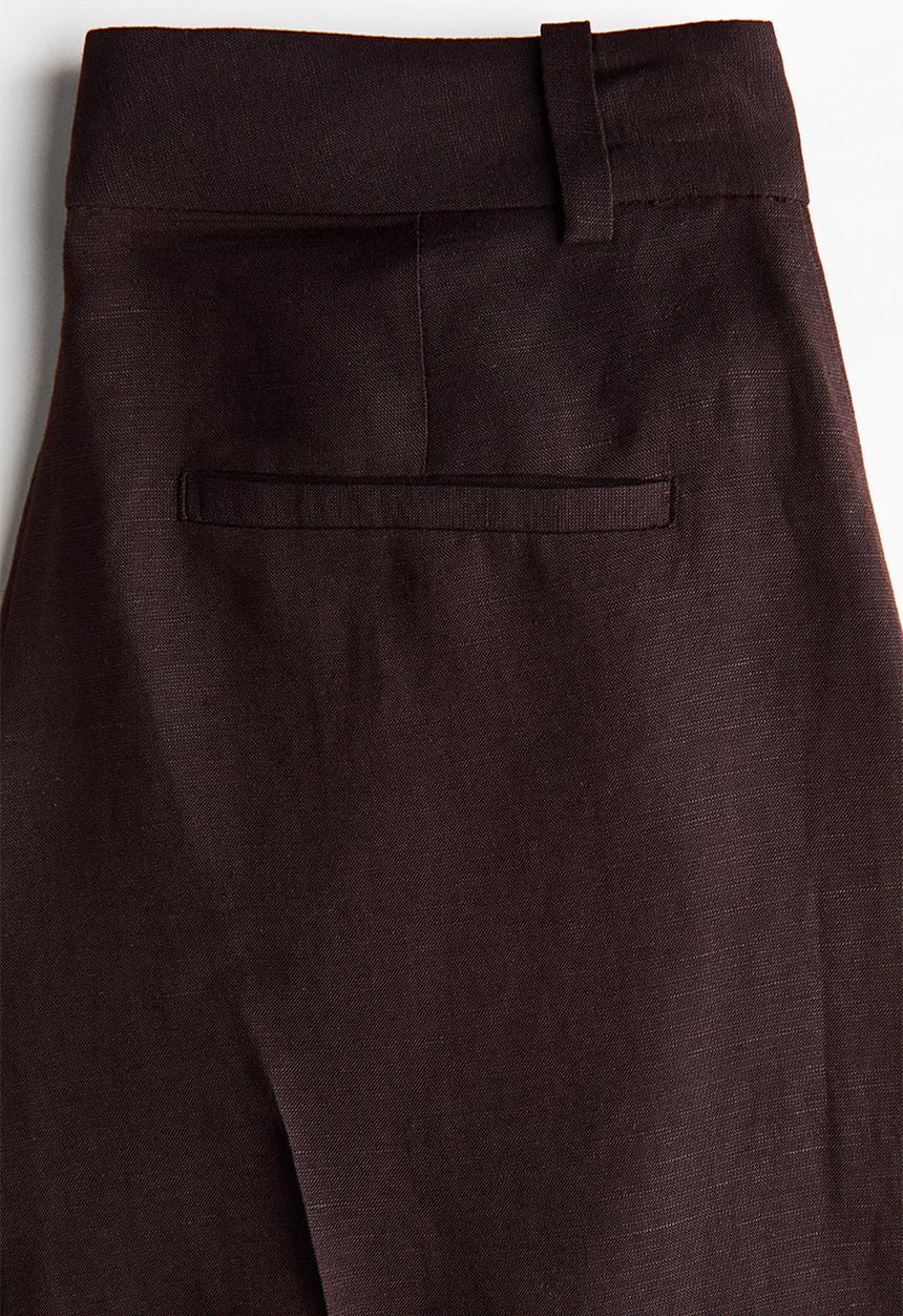 H&M - Wide linen-blend culottes - dark brown