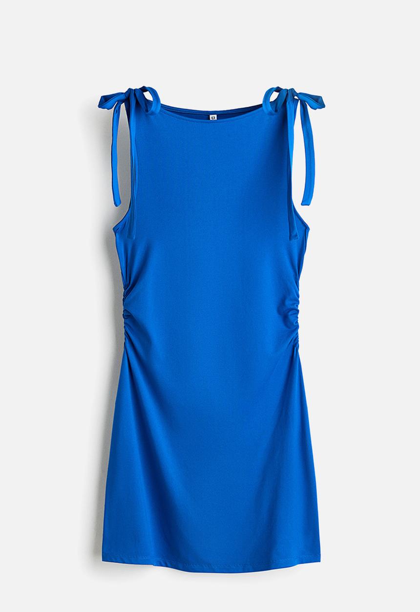 H&M - Tie-strap mini dress - bright blue