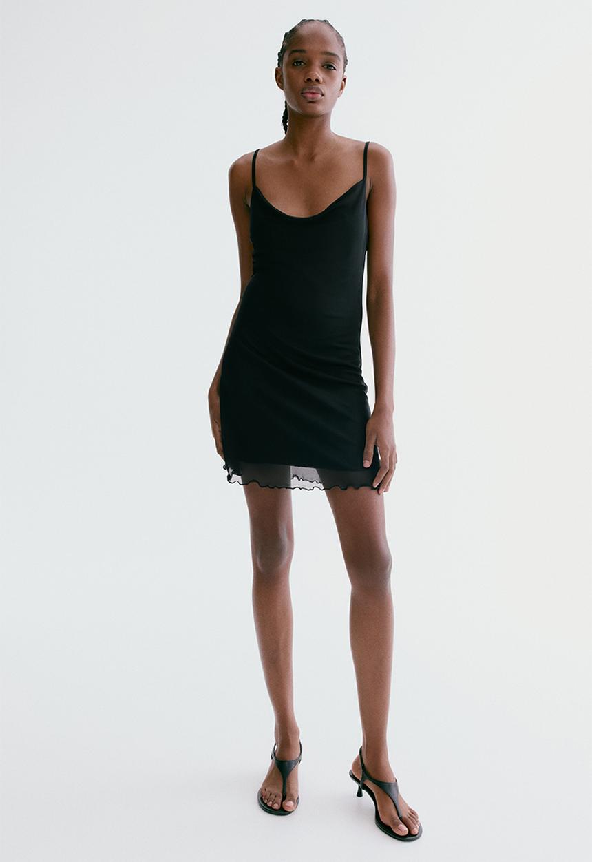H&M - Mini mesh dress - black