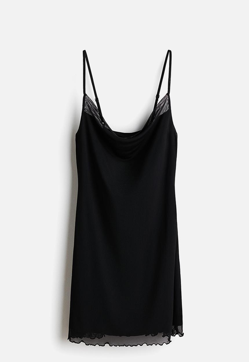 H&M - Mini mesh dress - black