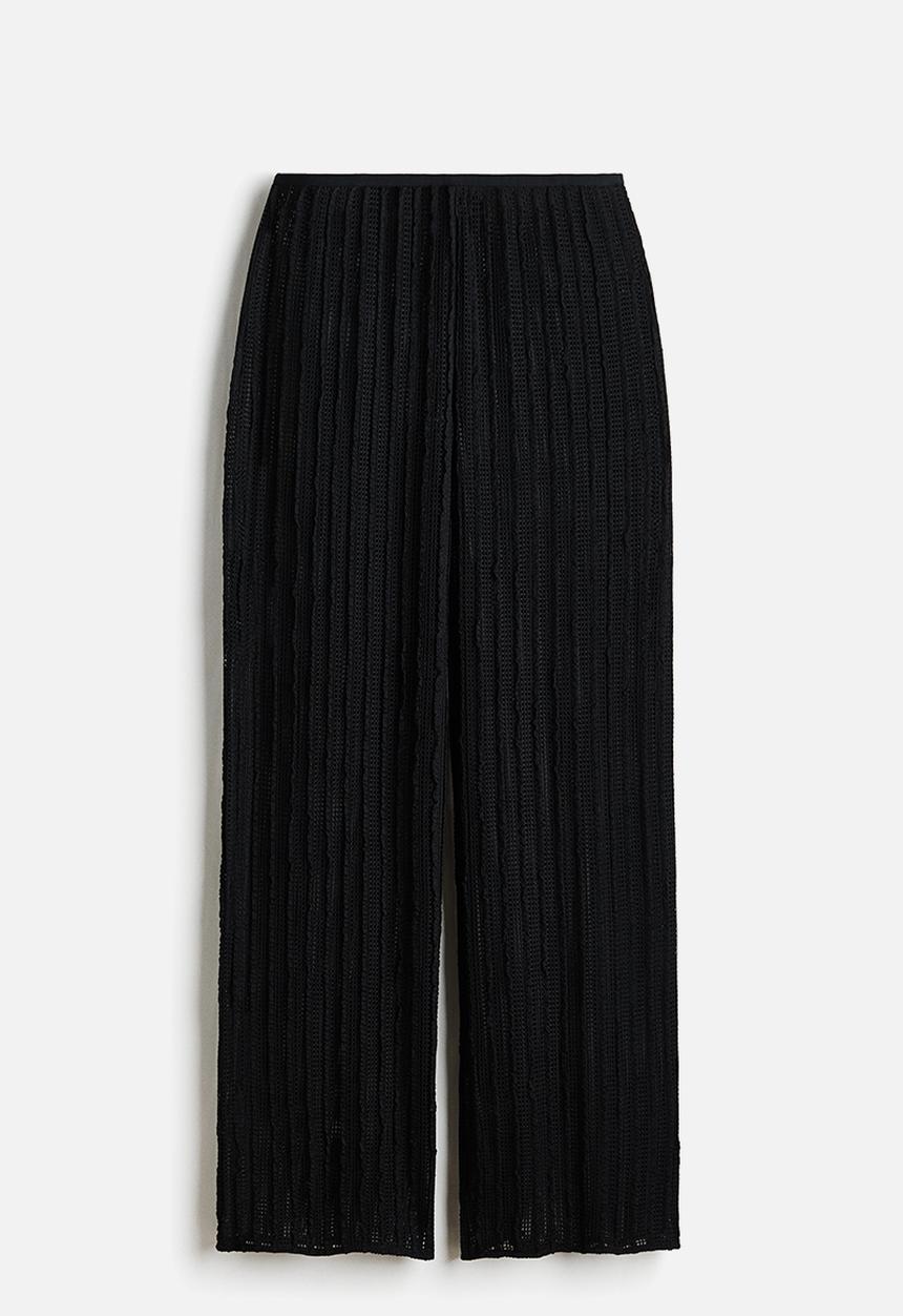 H&M - Textured net trousers - black