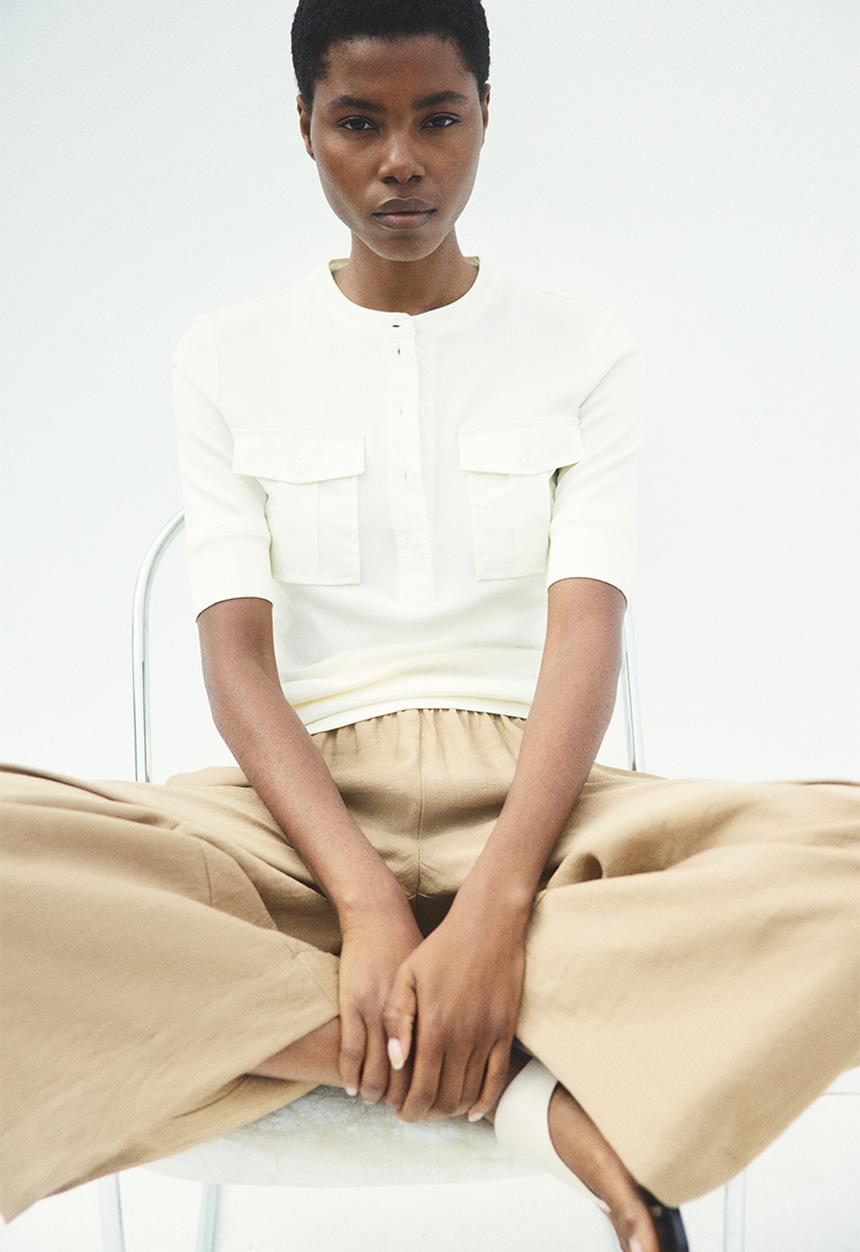 H&M - Linen-blend ankle-length trousers - beige