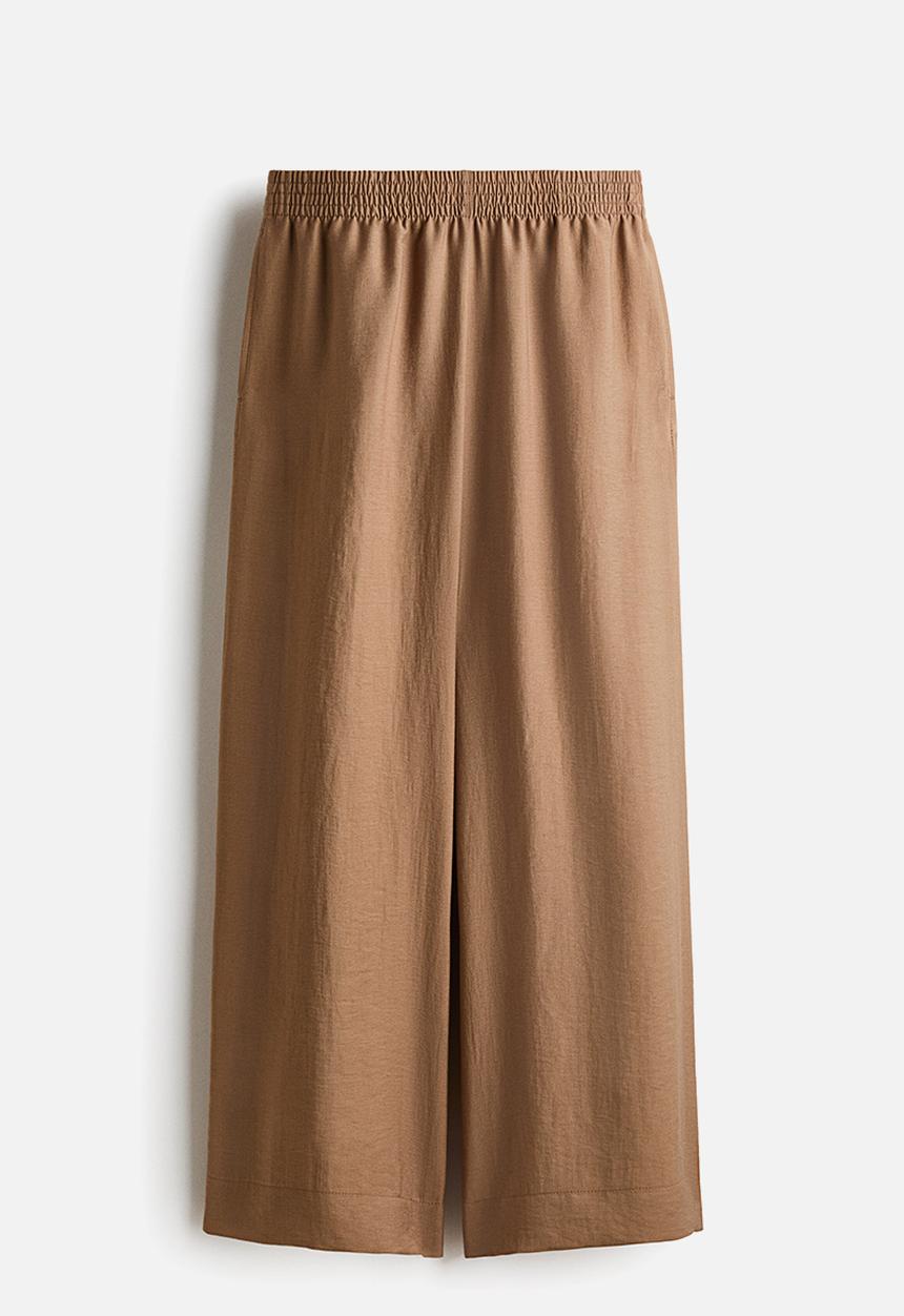 H&M - Linen-blend ankle-length trousers - beige