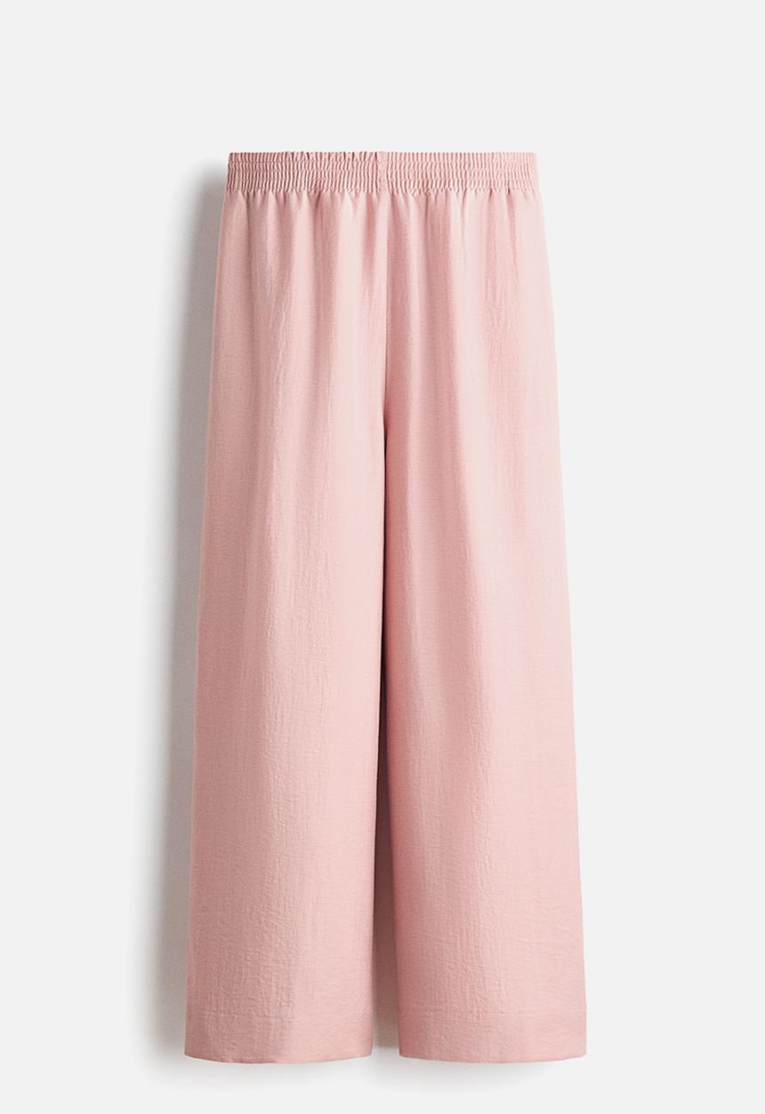 H&M - Linen-blend ankle-length trousers - light pink