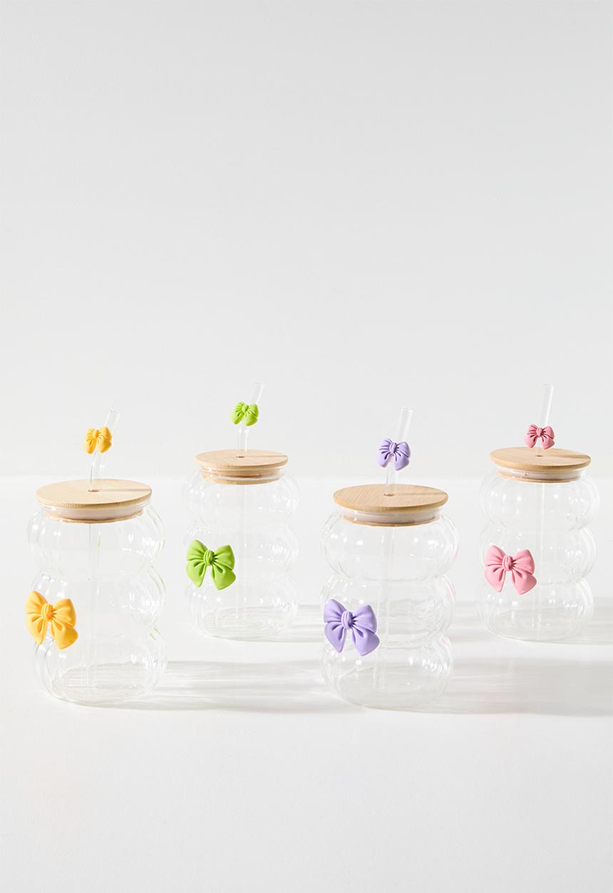 Pop Candy - Tumbler with decorative bow - clear/yellow