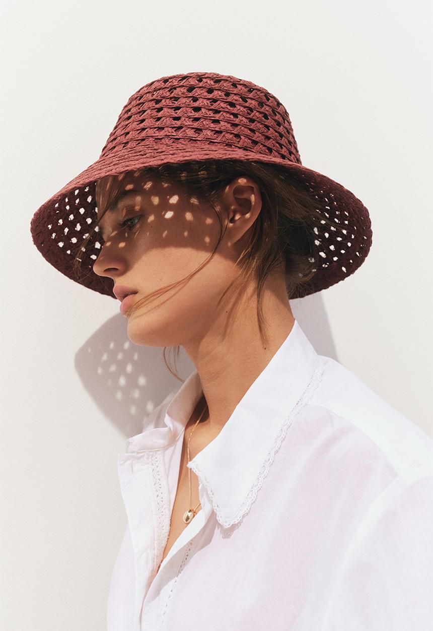 H&M - Straw hat - rust red