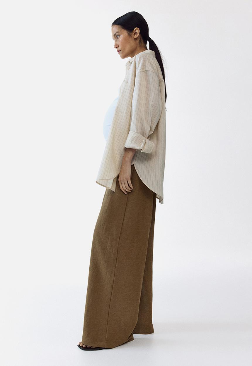 H&M - Mama before & after drawstring trousers - khaki green
