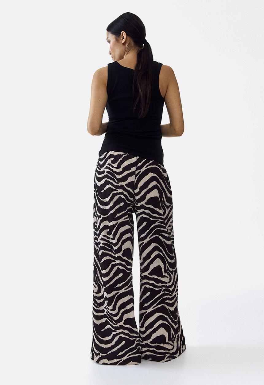 H&M - Mama before & after drawstring trousers - black/zebra print