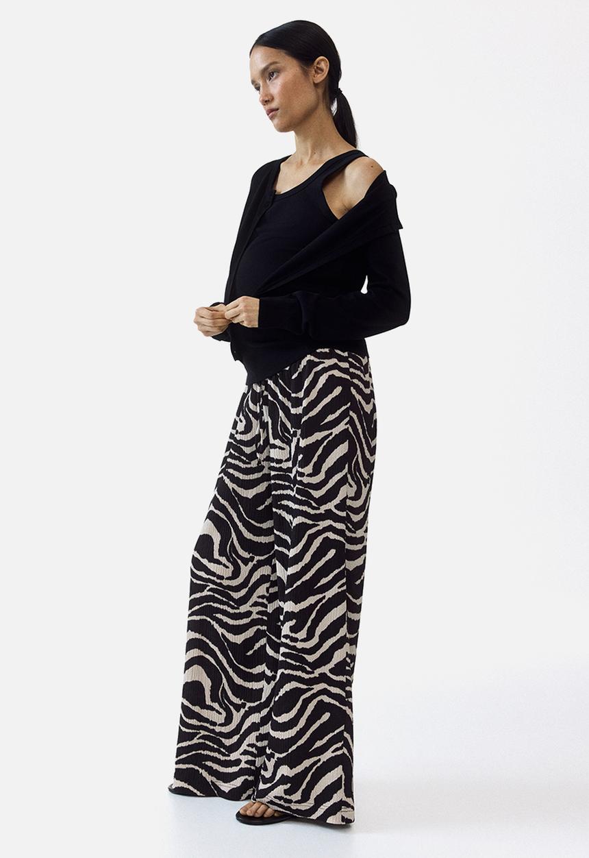 H&M - Mama before & after drawstring trousers - black/zebra print