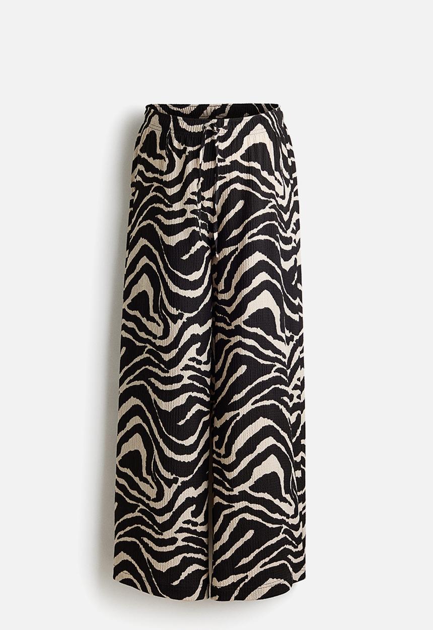 H&M - Mama before & after drawstring trousers - black/zebra print