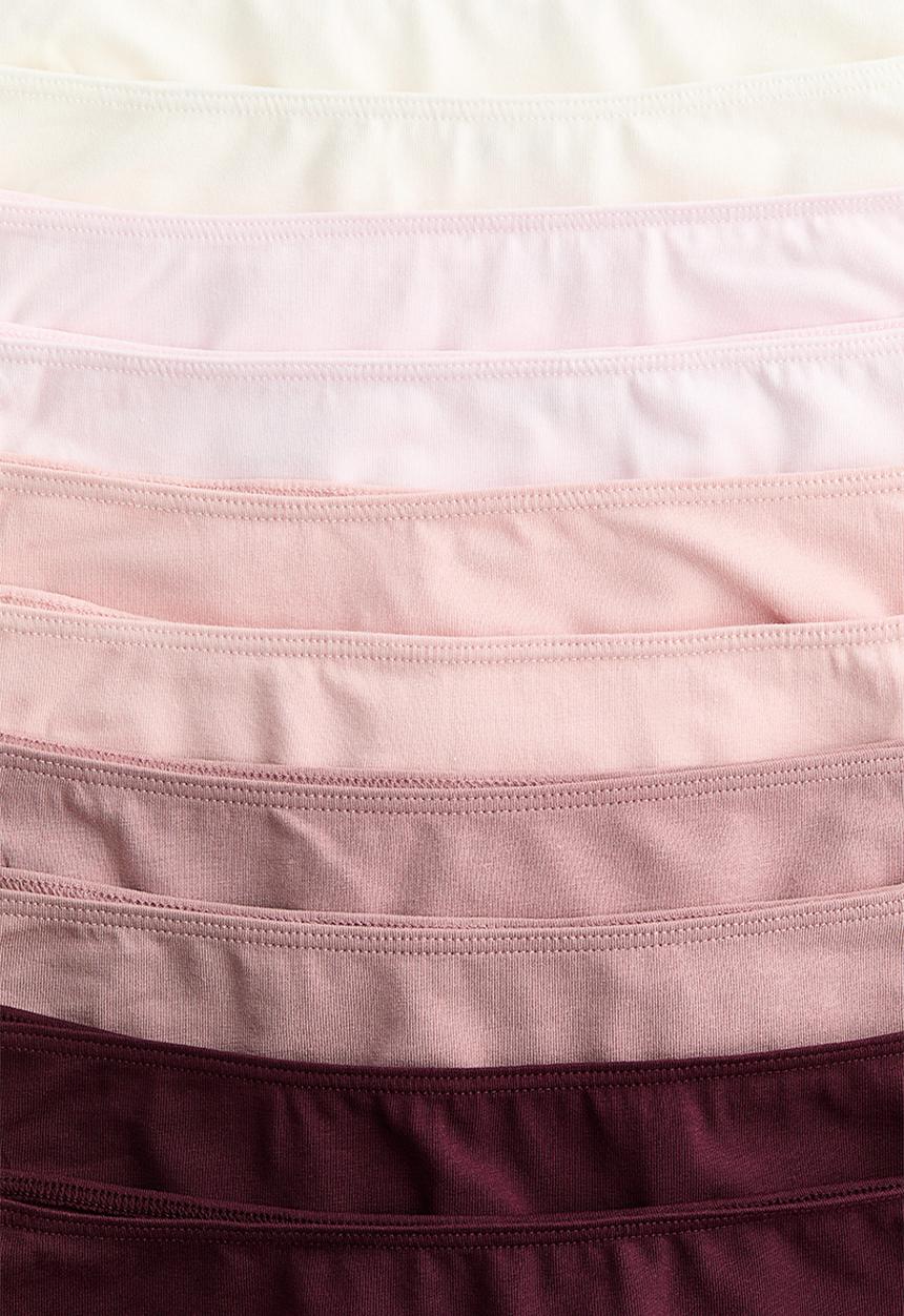 H&M - 10-pack hipster briefs - burgundy/dusty pink