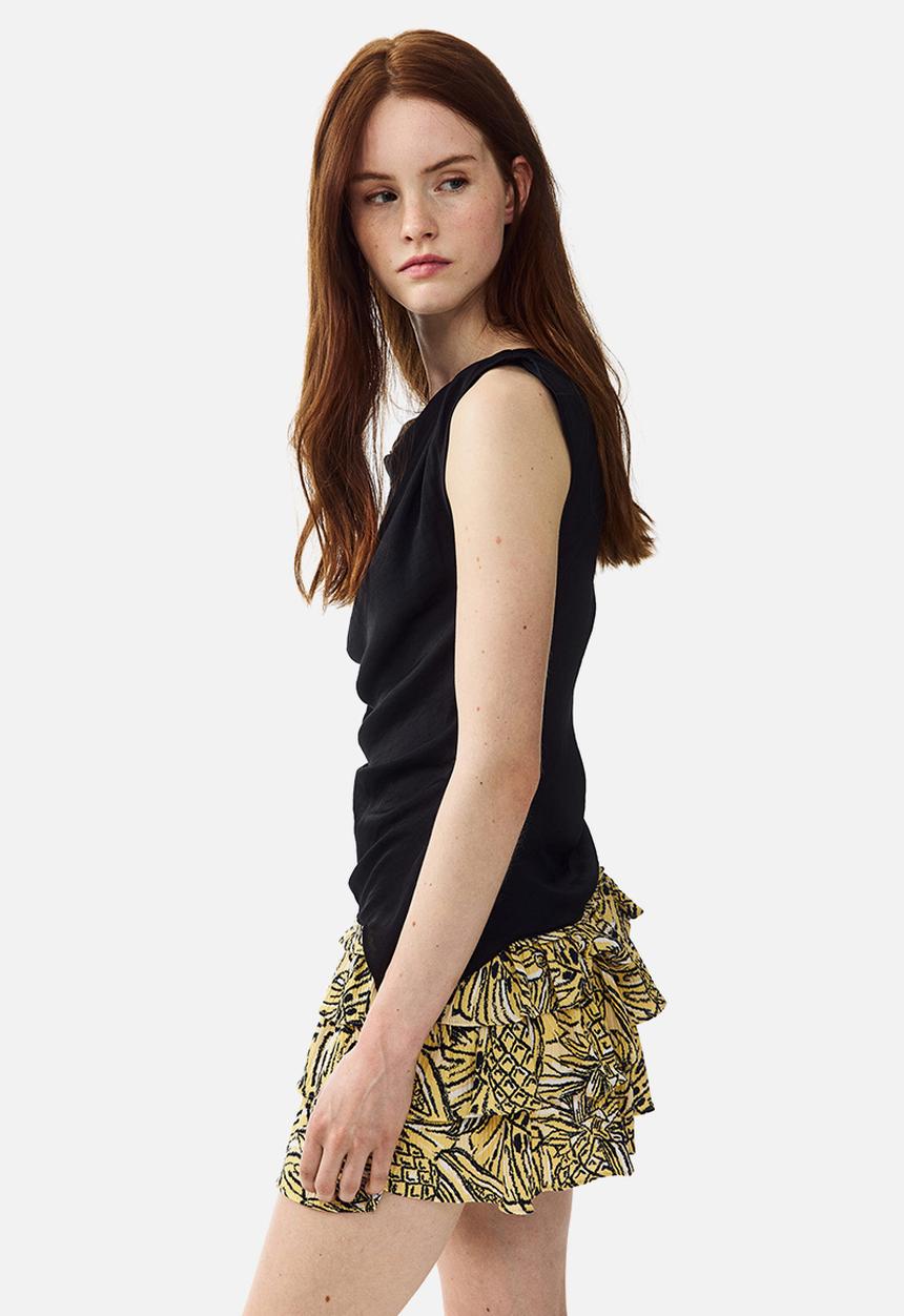 H&M - Tiered viscose mini skort - beige/black