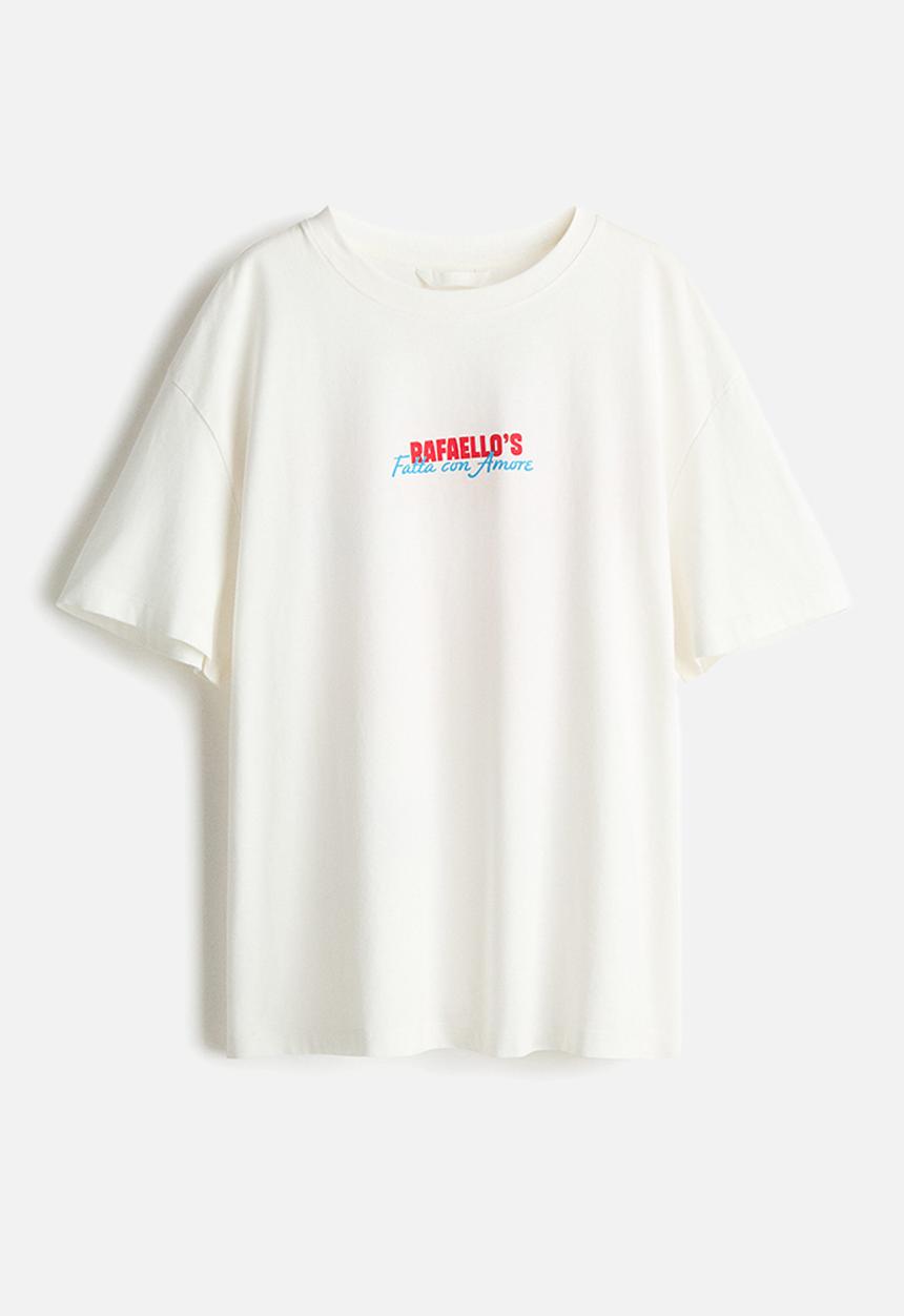 H&M - Oversized T-shirt - white/rafaello's