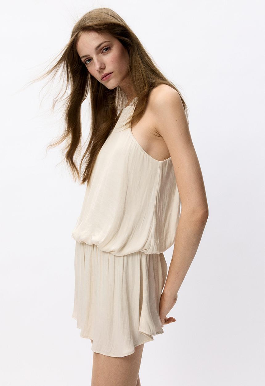 H&M - Draped playsuit - light beige