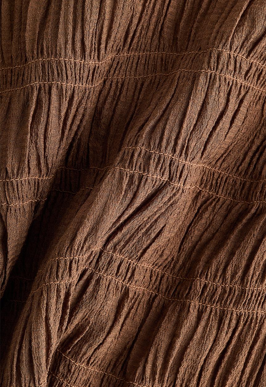 H&M - Smocked peplum top - brown