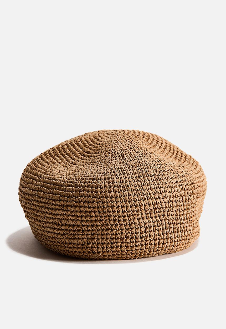 H&M - Straw beret - dark beige