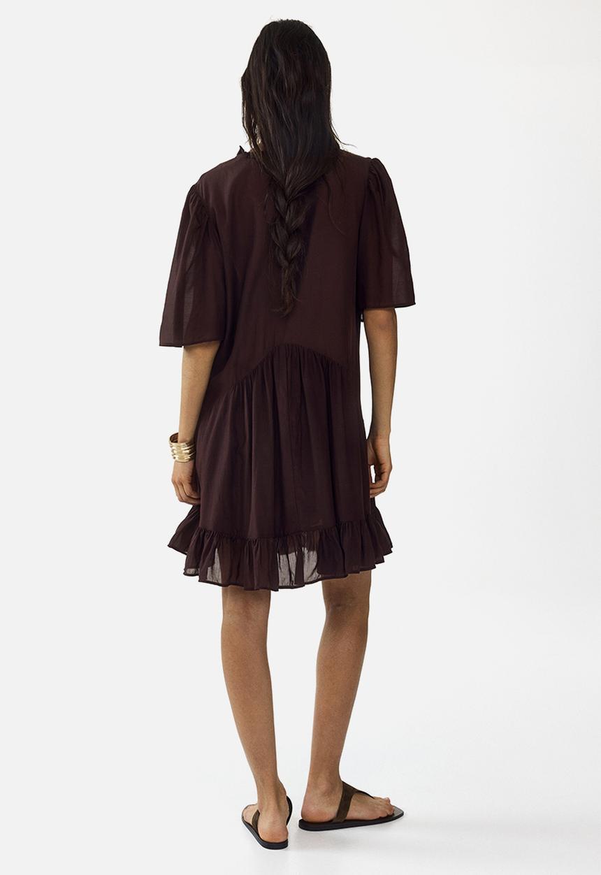 H&M - Viscose-blend tunic dress - dark brown