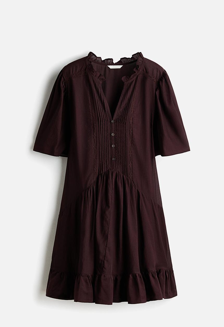H&M - Viscose-blend tunic dress - dark brown
