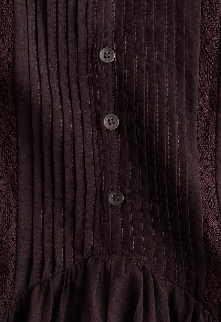 H&M - Viscose-blend tunic dress - dark brown