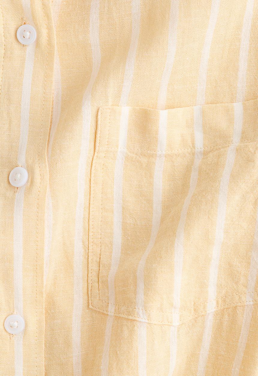 H&M - Linen-blend shirt - light yellow/striped