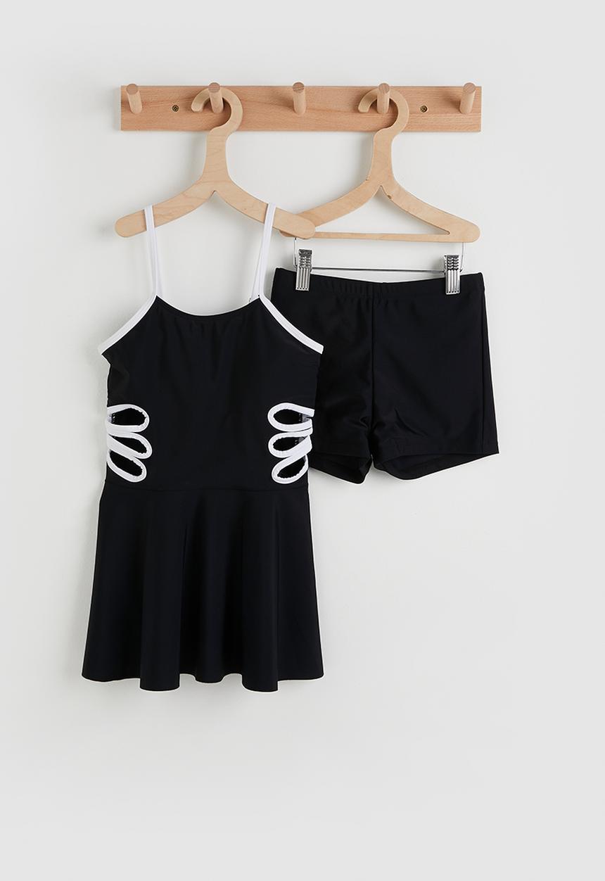 Pop Candy - Swimsuit & shorts set - black/white