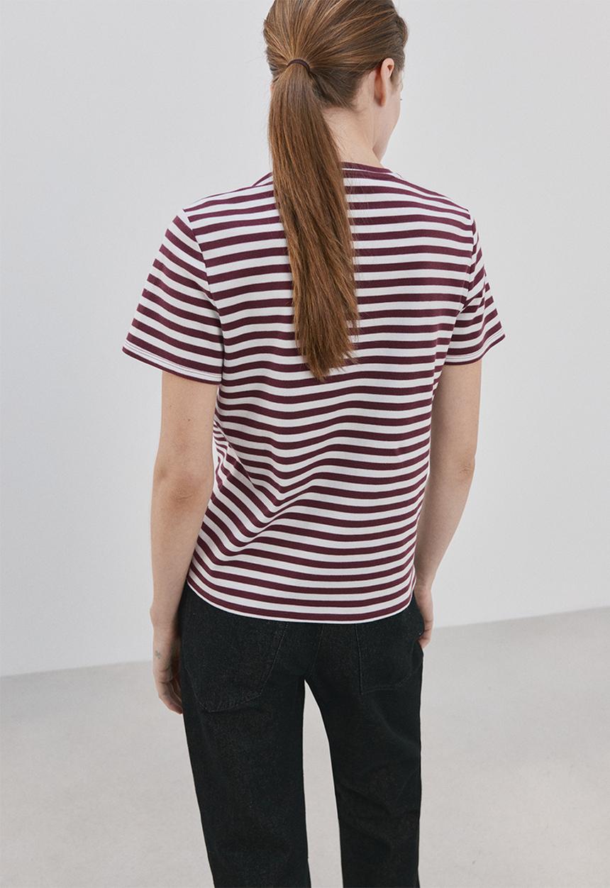 MANGO - T-shirt riti - Maroon