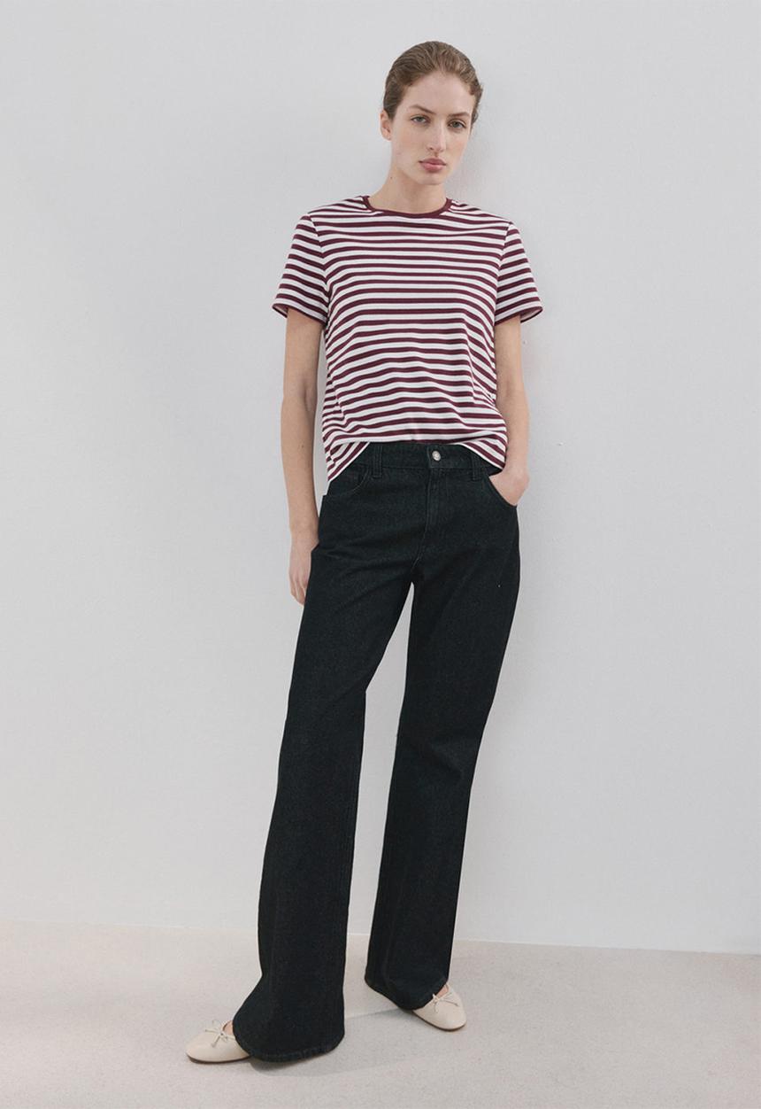 MANGO - T-shirt riti - Maroon